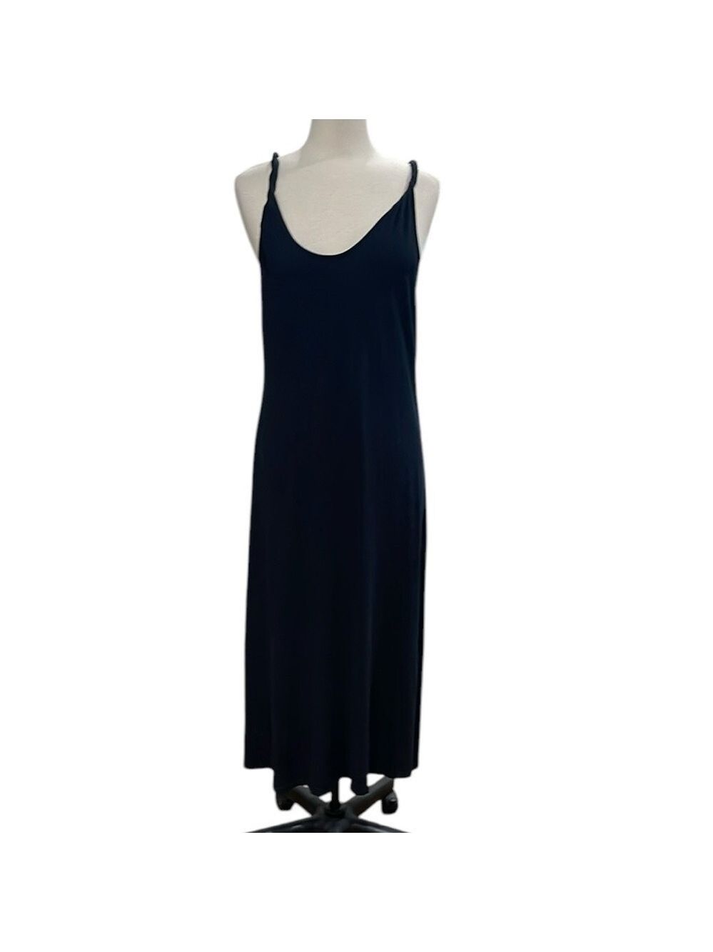 Current/Elliott Twist Strap Scoop Neck Maxi Dress SZ L 3 Black